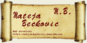 Mateja Bećković vizit kartica